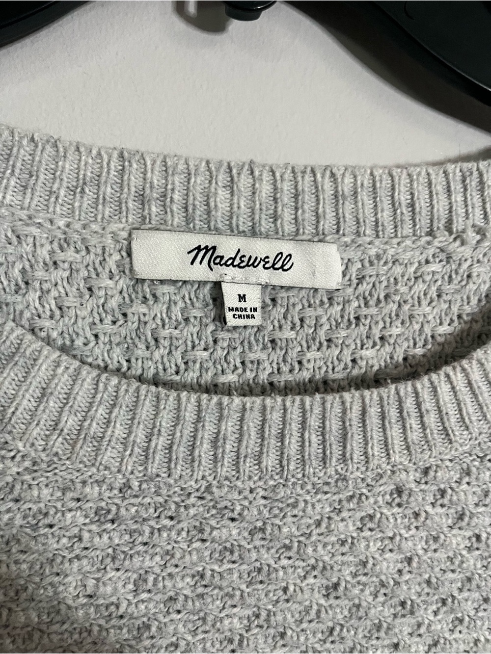 Madewell Heather Gray Crewneck Sweater with Side Zips - Picture 3 of 3